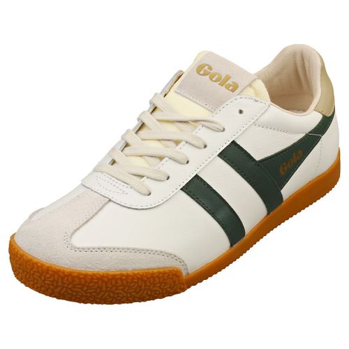 Tnis Gola Elan Pour Femmes - Cuir Blanc Et Vert - 40