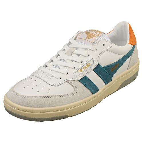 Gola Chaussures Femme Hawk - Baskets De Cuir Blanc Et Bleu - 40
