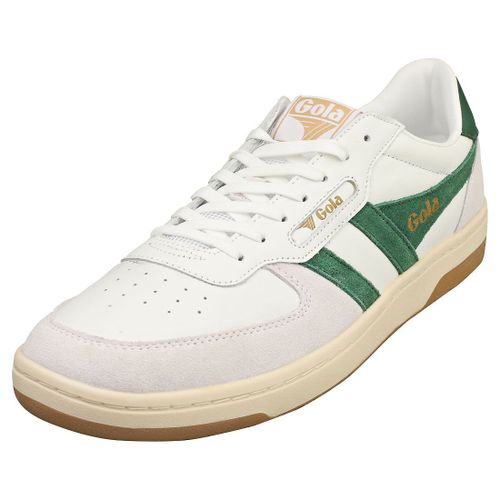 Chaussures Gola Hawk Pour Homme - Baskets En Cuir Blanc Et Vert - 41