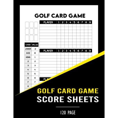 Golf Card Game Score Sheets Golf Card Game Score Pad, Golf Scorecard