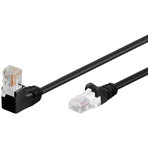 Goobay CAT 5e Cble Patch 1x 90 Coud, U/UTP, noir, 10 m