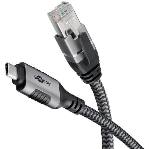 Goobay Cble Ethernet USB-C 3.1 vers RJ45 2 m Connexion Directe Routeur / Modem ou switch