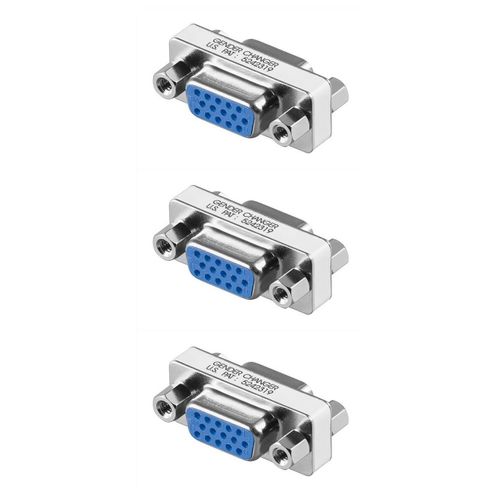Goobay Lot de 3 Raccords Vido VGA D-SUB Femelle (15-pin) - D-SUB Femelle (15-pin), argent
