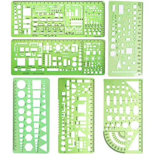 Lot De 2 Pochoirs Circulaires Transparents Orange, Modèles