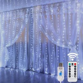 Acheter Rideau Guirlande Lumineuse Guirlande Lumineuse 8 Modes avec  Télécommande Étanche Maison Fête de Noël Mariage Lumière Décoration  Lumières Alimenté par USB