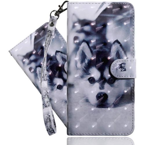 Google Pixel 3a tui Pu Cuir 3d Dsign Magntique Clasp Antichoc Durable Bookstyle Porte Carte Stand tui  Rabat Coque Pour Google Pixel 3a Cute Husky Bx