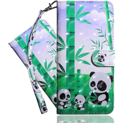Google Pixel 3a tui Pu Cuir 3d Dsign Magntique Clasp Antichoc Durable Bookstyle Porte Carte Stand tui  Rabat Coque Pour Google Pixel 3a Three Little Panda Bx