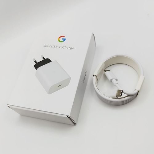 Google Pixel 7 6 Pro 30w Eu/Us/Uk,Chargeur Rapide Mural,Adaptateur De Voyage,Cble Usb Type C Pour Google Pixel 5 6 7 Pro - Type White-Eu Set With Box