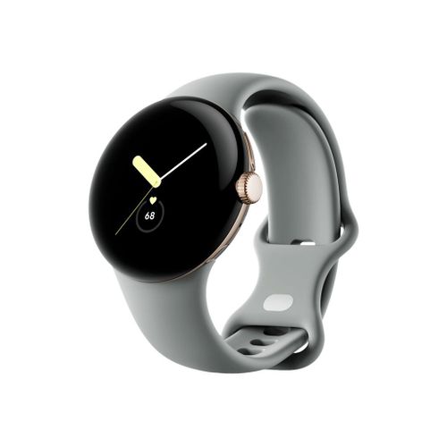 Google Pixel Watch - Or Champagne - Montre Connecte Avec Bracelet - Fluorolastomre - Noisette - Taille Du Bracelet : L - 32 Go - Wi-Fi, Nfc, Bluetooth - 4g - 36 G