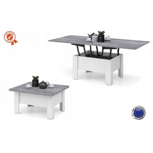 Goose Table Basse Relevable Relevable Et Extensible Beton Blanc