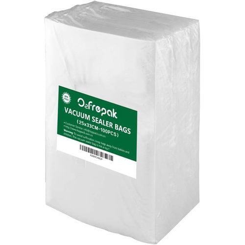 GOTHICANA BY EMP100 Sacs 25X33Cm Sacs Machine Sous Vide Alimentaire,Sans Bpa Et Lfgb Sac De Congelation Sous Vide,Compatible Avec N'Importe Quelle Scelleuse Sous Vide