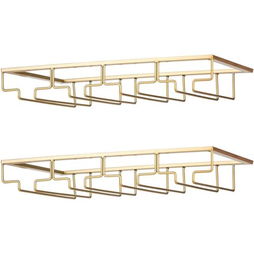 Gothicana By Emp2 Supports Mtalliques Pour Verres  Vin Installables Sous Un Placard, 4 Ranges, Dor
