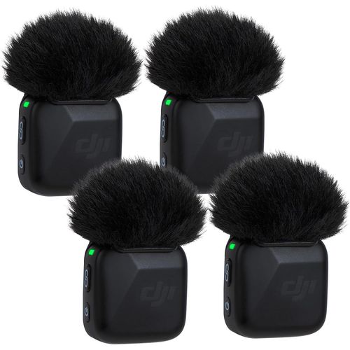 Gothicana By Emp4 Pices Bonnette Micro Anti-Vent Compatible Avec Dji Mic Mini, Mousse Micro En Fourrure Anti-Pop, Filtre Anti-Pop Pour Micro Sans Fil Dji Mic Mini, Micro Cravate Bonnette Par (Noir/B
