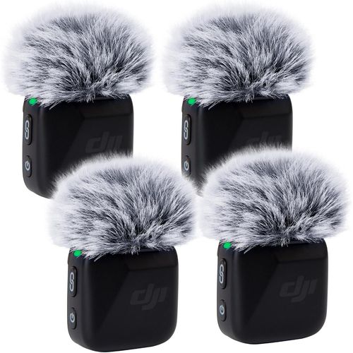 Gothicana By Emp4 Pices Bonnette Micro Anti-Vent Compatible Avec Dji Mic Mini, Mousse Micro En Fourrure Anti-Pop, Filtre Anti-Pop Pour Micro Sans Fil Dji Mic Mini, Micro Cravate Bonnette Par (Noir/B