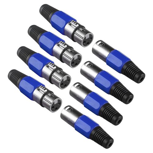 GOTHICANA BY EMP4Pack Cabl Dmx Connectique Xlr 3 Broche Prise Xlr  Souder, Fiches Xlr Audio Connector 3 Pin Adaptateur Embase Pour Cordon Xlr Male Femelle, Microphon Cannon Xlr Prise Dmx Cables Nc3F