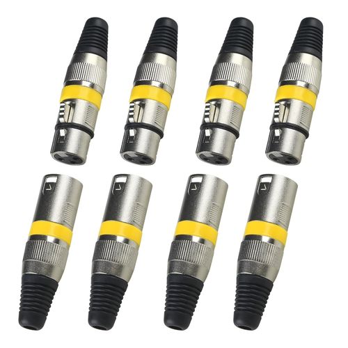 GOTHICANA BY EMP4Pack Cabl Dmx Connectique Xlr 3 Broche Prise Xlr  Souder, Fiches Xlr Audio Connector 3 Pin Adaptateur Embase Pour Cordon Xlr Male Femelle, Microphon Cannon Xlr Prise Dmx Cables Nc3F