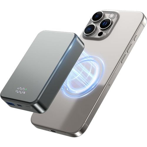 Gothicana By Empbatterie Magntique Sans Fil 26800 Mah - Chargeur Portable Rapide Usb C In&out Pour Iphone 16/15/4/13/12 Et Autres Tlphones Android (Gris Mtallique)