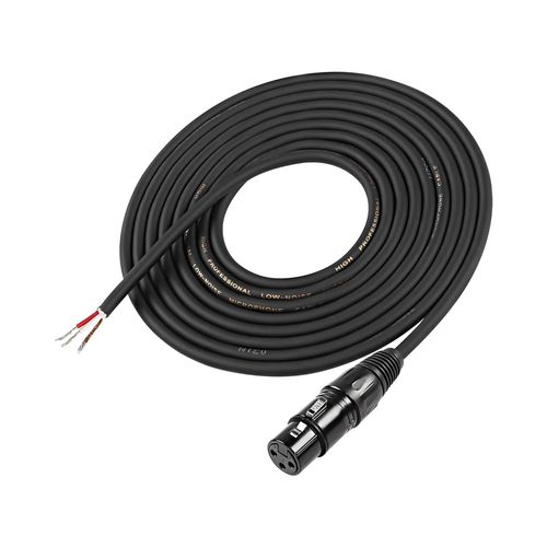 GOTHICANA BY EMPCble De Microphone Xlr Pigtail Bare Wire 3 Broches Xlr Pour Haut-Parleur Audio Mic Cble D'Extension De Rechange Pour Dj/Pa Subwoofer Mixer Amplificateur  4 M (Xlr Femelle)