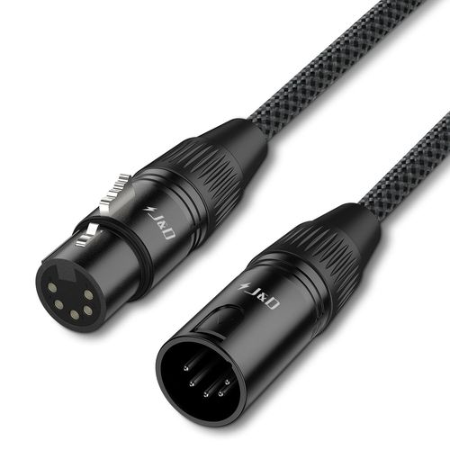 GOTHICANA BY EMPCble Dmx Xlr 5 Broches, Dmx512 Xlr Mle 5 Broches Vers Femelle 5 Broches Dmx 512 Turnaround Cble D'clairage De Scne, Bleu, 1,5 M