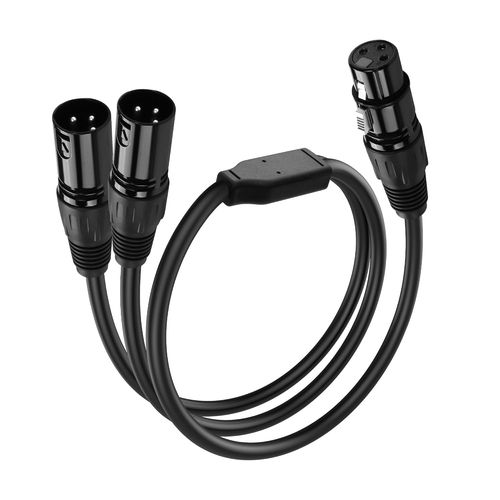 GOTHICANA BY EMPCble Xlr Vers Xlr 3 Broches 1 Mle Vers 2 Femelles Cble Rpartiteur Xlr Pour Enregistreur Home Studio, Amplificateur, Haut-Parleur De Table De Mixage (2F To M)