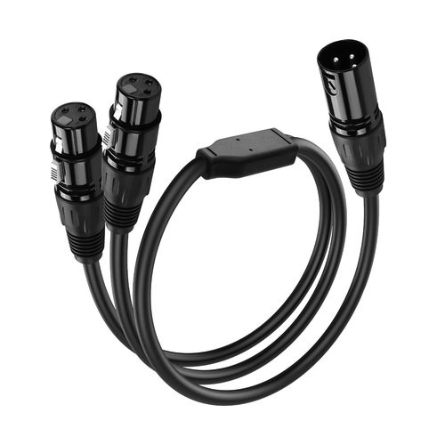 GOTHICANA BY EMPCble Xlr Vers Xlr 3 Broches 1 Mle Vers 2 Femelles Cble Rpartiteur Xlr Pour Enregistreur Home Studio, Amplificateur, Haut-Parleur De Table De Mixage (2F To M)