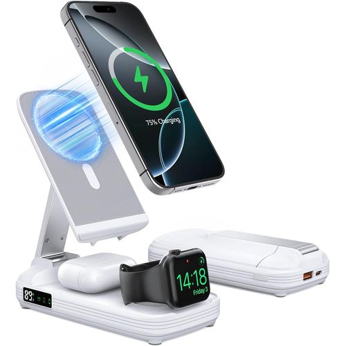 Gothicana By Empchargeur Sans Fil Pliable 5 En 1, Charge Rapide De 20w Et Une Capacit De 10000mah. Adapt Pour L'ensemble De La Gamme D'iphone 16/15/14/13/12, couteurs Avec Fonction De Chargement S