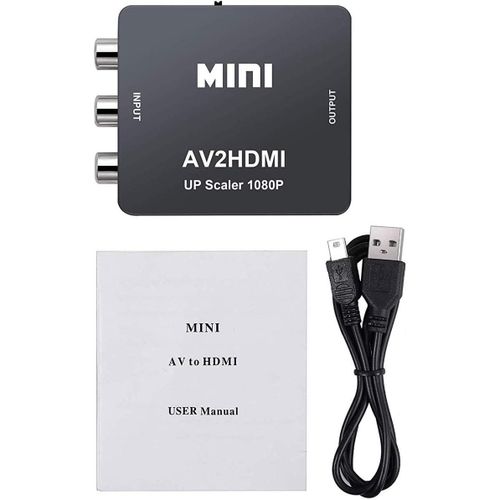 GOTHICANA BY EMPConvertisseur Rca Vers Hdmi, Convertisseur Rca Vers Hdmi, 1080P 720P Ntsc/Pal, Adapt Pour Dvd, Vhs, Appareil Photo, Jeux Vido Rtro, Adaptateur Rca Vers Hdmi, Adapt Aux Nouveaux T