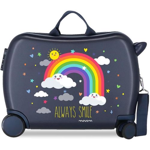 Gothicana By Empenso Arcoiris Always Smile Valise Enfant Bleu 50x39x20 Cms Rigide Abs Serrure  Combinaison 38l 2,1kgs 4 Roues Bagage  Main