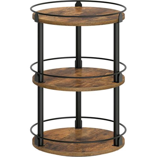 Gothicana By Emptagre  pices, Organisateur Pivotant, Plateau Rond  3 Niveaux, Plateau  pices Rotatif, Pour Comptoir De Cuisine, Table  Manger, Coiffeuse, Bureau, Marron Rustique Et Noir Xsr23
