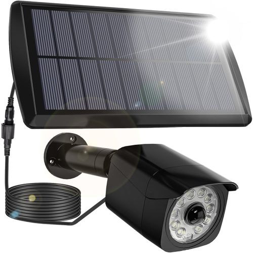 GOTHICANA BY EMPFausse Camra Solaire Simule Avec 3 Modes D'clairage,Camra Virtuelle Extrieure tanche Ip65 Avec Dtecteur De Mouvement Pour L'clairage Et La Protection Du Garage, Du Jardin Et D