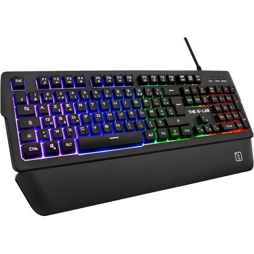 Gothicana By Empkeyz Palladium Clavier Gamer Azerty Filaire Usb - Rtro-clairage Rgb Led Multicolore, Repose-Poignets Magntique, 26 Touches Anti-Ghosting, Durable - Pc Ps4 Xbox One (Noir)