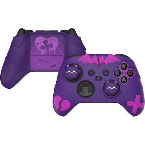Gothicana By Empprotection Manette Pour Xbox Series X S Coque Avec Capuchon Joystick,Housse Silicone Pour Xbox Series X S Accessoires Controller Cover-Violet,Srie Diablotin Gothique