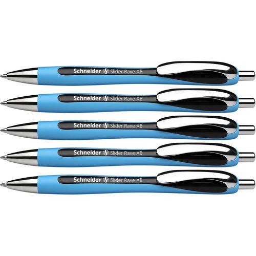Gothicana By Empslider Rave Xb 132584 Lot De 4 Stylos  Bille (dition Spciale Limite, 3 X Noir, 1 X Blanc, Fabriqus En Allemagne) - Couleur De L'encre : Bleu