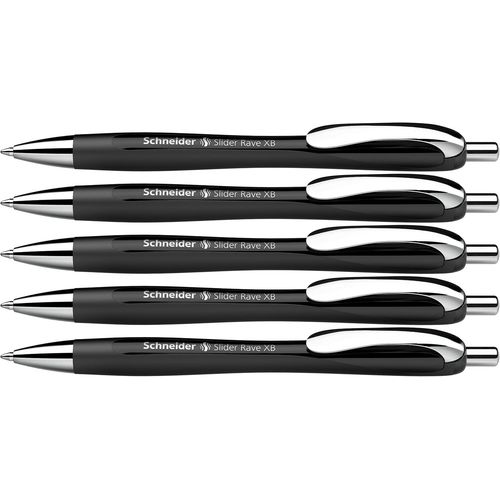 Gothicana By Empslider Rave Xb 132584 Lot De 4 Stylos  Bille (dition Spciale Limite, 3 X Noir, 1 X Blanc, Fabriqus En Allemagne) - Couleur De L'encre : Bleu
