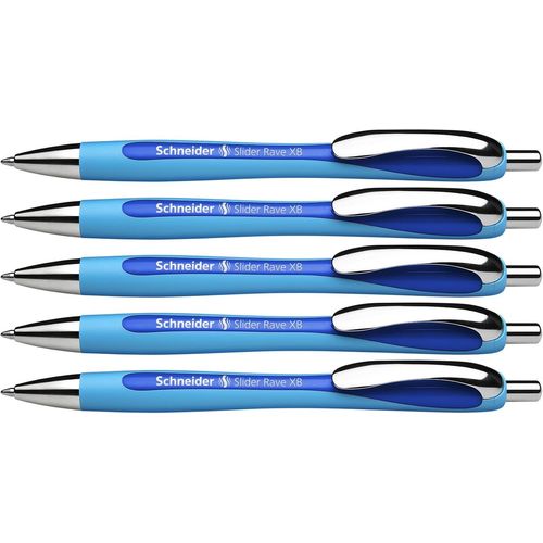 Gothicana By Empslider Rave Xb 132584 Lot De 4 Stylos  Bille (dition Spciale Limite, 3 X Noir, 1 X Blanc, Fabriqus En Allemagne) - Couleur De L'encre : Bleu