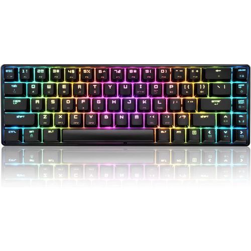 Gothicana By Empt8 Rgb 60% Clavier Mcanique, Clavier De Jeu Filaire Layout Compacte 65%, 18 Led Rvb Chroma Rtroclaires, Qwerty Mini 68 Touches Full Key Anti-Ghosting Pour Ps4, Xbox, Pc, Mac - Blu