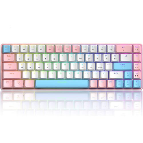 Gothicana By Empt8 Rgb 60% Clavier Mcanique, Clavier De Jeu Filaire Layout Compacte 65%, 18 Led Rvb Chroma Rtroclaires, Qwerty Mini 68 Touches Full Key Anti-Ghosting Pour Ps4, Xbox, Pc, Mac - Blu