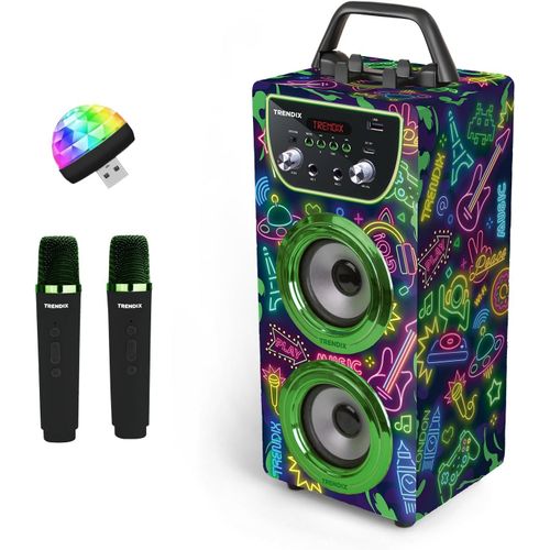 GOTHICANA BY EMPTrendix - Karaoke Enfant Enfant Golden Star | Enceinte Avec Micro Bluetooth | Enceinte Bluetooth Enfant | Karaok Enfant 2 Microphones | Enceinte Micro Enfant