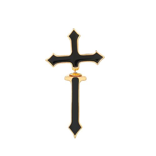 Gothique Fonc Cool Beau Boucles D'oreilles En Mtal Croix Piercing Femme Exagre Ins Vent Boucles D'oreilles A La Mode Simple-Kc Or