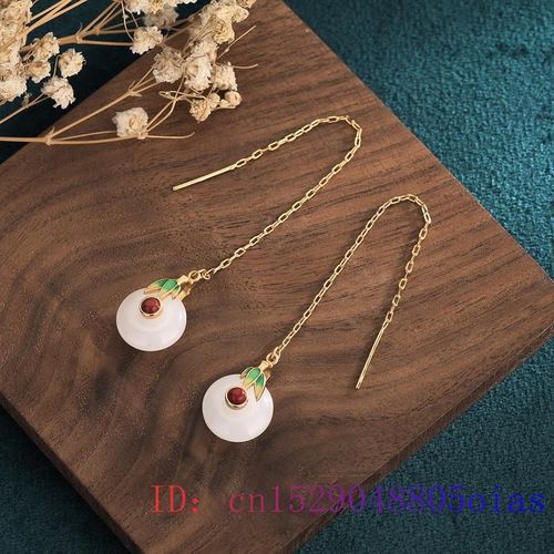 Goujons D'oreille En Jade Blanc, Bijoux En Pierre Prcieuse, Zircon 925 Argent Calcdoine, Agate Naturelle, Amulette, Cadeaux Pour Femmes, Charme  La Mode