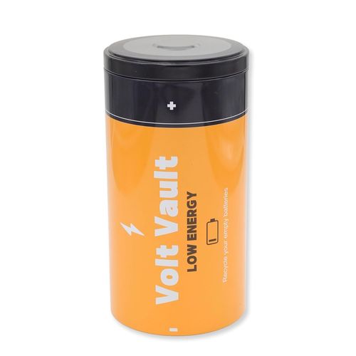 Gouts Et Couleursbote  Piles Volt Vault - Seau De Recyclage Au Design De Piles - Bote De Collection lgante Pour Piles Usages - Bote En Tle Pour Vos Anciennes Piles - limination Respectueuse