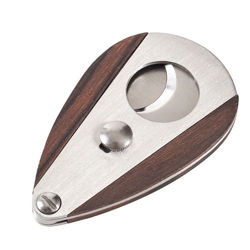 Gouttes de pluie à moitié collées au bois Coupecigares en bois en acier inoxydable Guillotine Gouttes de pluie à moitié collées au bois Coupecigares en bois en acier inoxydable Guillotine