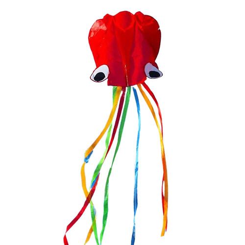 Grand Cerf-Volant De Poulpe De Mollusque Avec Longue Queue Colore Cerf-Volant Facile Pour Enfants Adultes Dbutant En Plein Air Parc De Plage Cerf-Volant Cadeau Rouge
