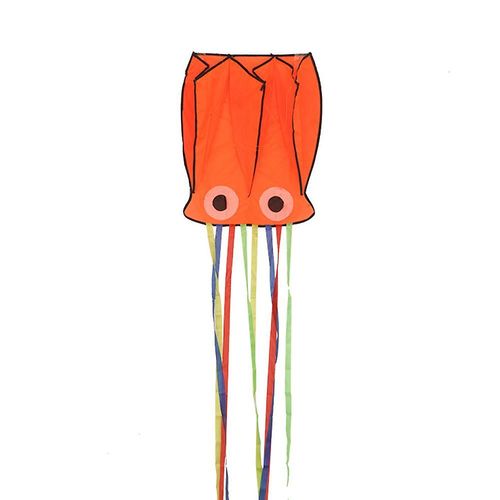 Grand Cerf-Volant Poulpe Mollusque Avec Longue Queue Colore Cerf-Volant Facile Pour Enfants Adultes Dbutant En Plein Air Parc De Plage Cerf-Volant Cadeau Orange