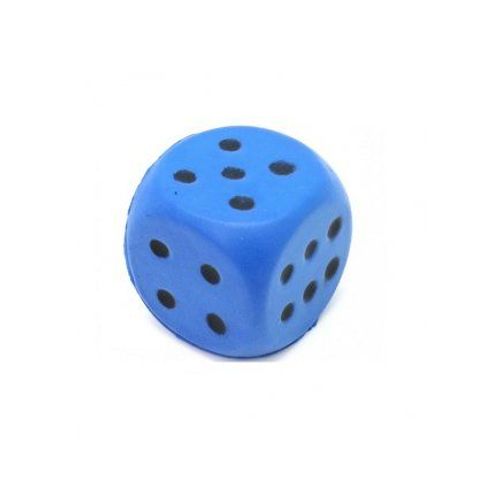 Grand De En Mousse Bleu 7,5cm Avec Points - Cube Soft Xl, Souple Et Solide - Ecole, Animation - Set Jouet Educatif Geant + Carte
