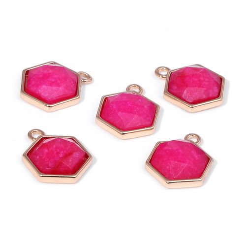 Grand Pendentif Hexagonal Multicolore En Pierre Naturelle Pour Femmes, Amthystes, Calcdoine, Breloque, Colliers Artisanaux Faits  La Main, Fabrication De Bijoux