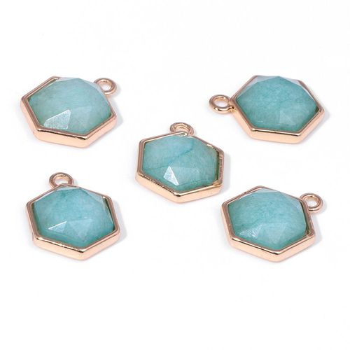 Grand Pendentif Hexagonal Multicolore En Pierre Naturelle Pour Femmes, Amthystes, Calcdoine, Breloque, Colliers Artisanaux Faits  La Main, Fabrication De Bijoux