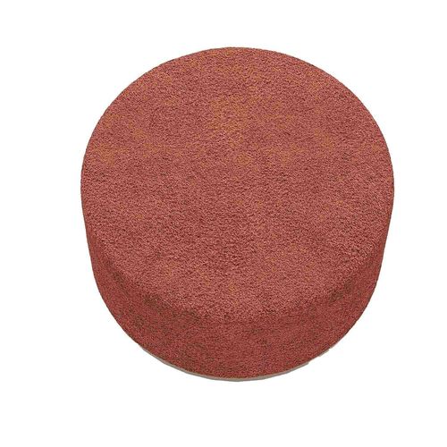Grand Pouf Rond Ottoman En Bouclette Rose