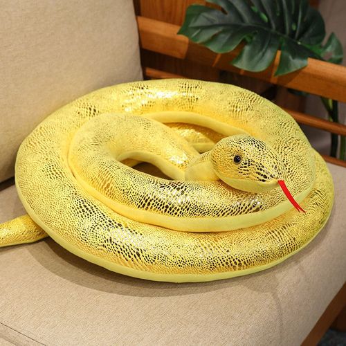 Grand Python Dor Python Vert Peluche Poupe Faux Serpent Poupe Dlicate Maison De Reptile Python  Paillettes Jaunes - 400 Cm (1,4 Kg)