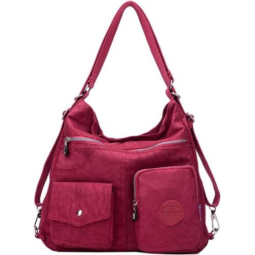 Grand Sac  Main Dcontract En Nylon Pour Femme - Multi-Poches - Sac  Dos Multifonction - Sac  Dos De Voyage Pour Le Travail Et Les Loisirs